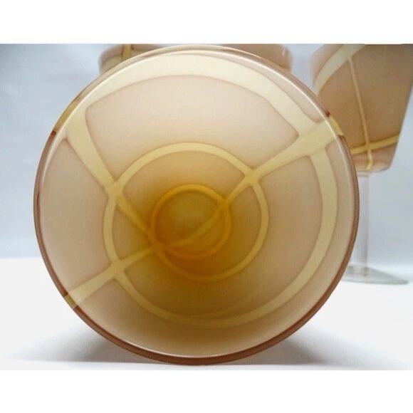 Italian Hand Blown Contemporary Cased Art Glass Water/Wine Glasses - Picture 4 of 5